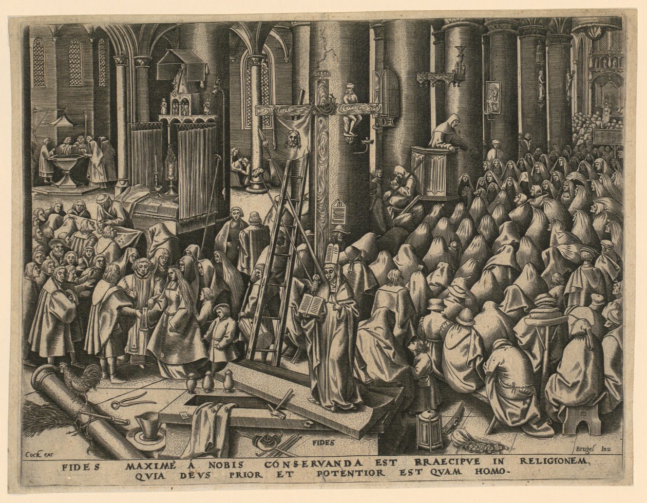 Foi (Fides), planche 1 de la série « Les sept vertus » - Philips Galle