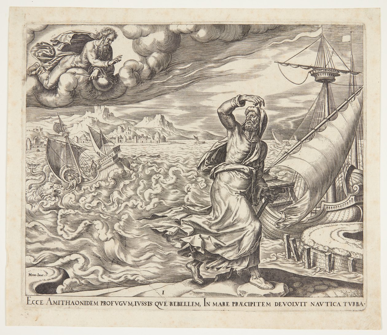 Jonas fuyant la présence du Seigneur - Philips Galle