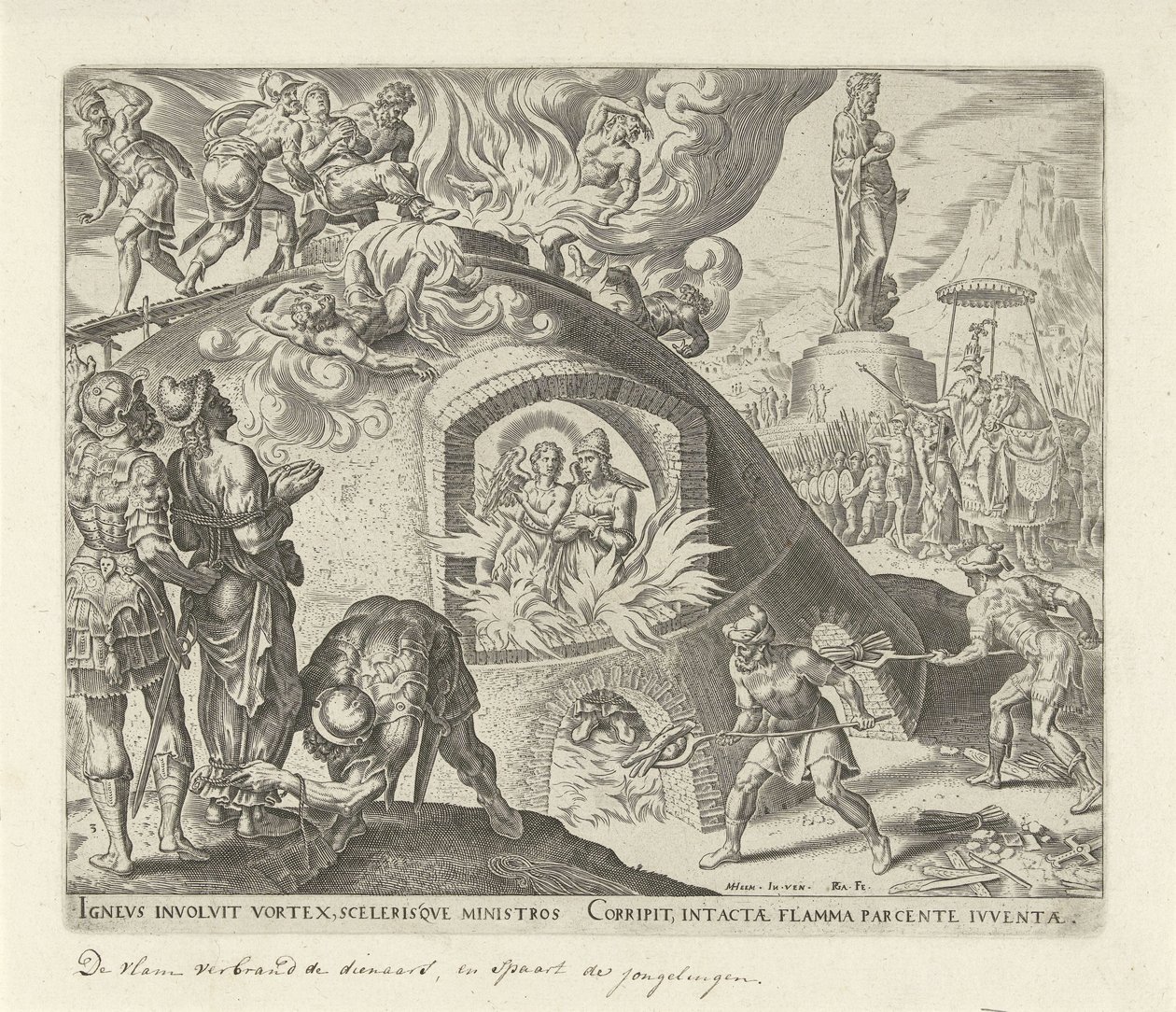 Sadrach, Mesach et Abednego dans le feu - Philips Galle