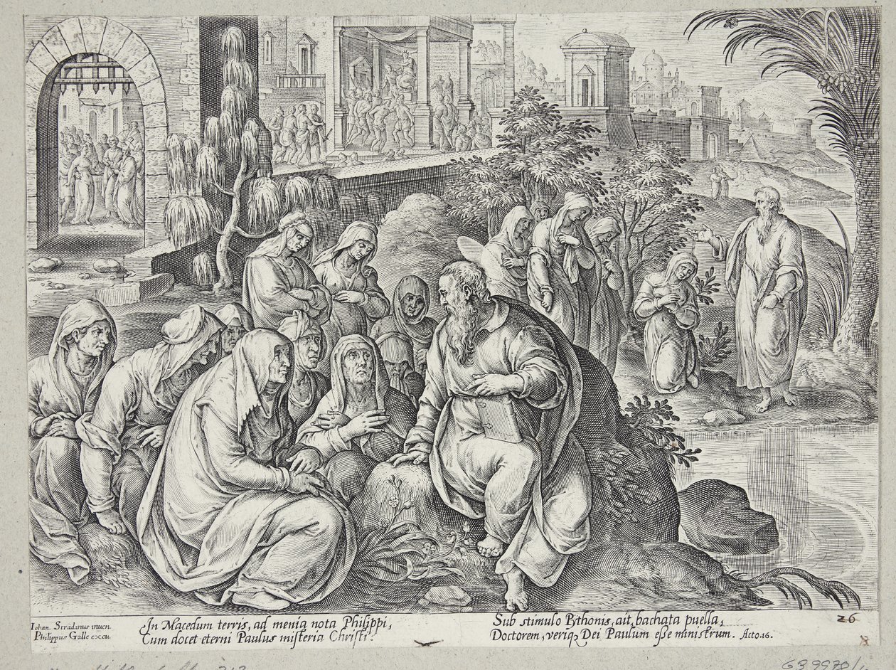Saint Paul parlant aux femmes de Philippes - Philips Galle