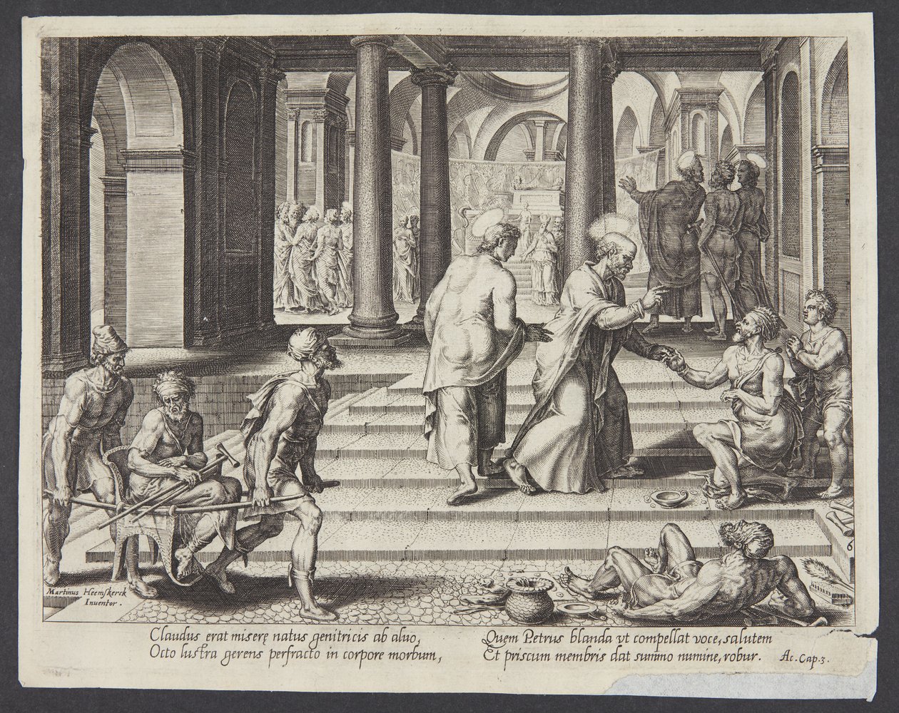 Saint Pierre guérissant le boiteux à la belle porte - Philips Galle