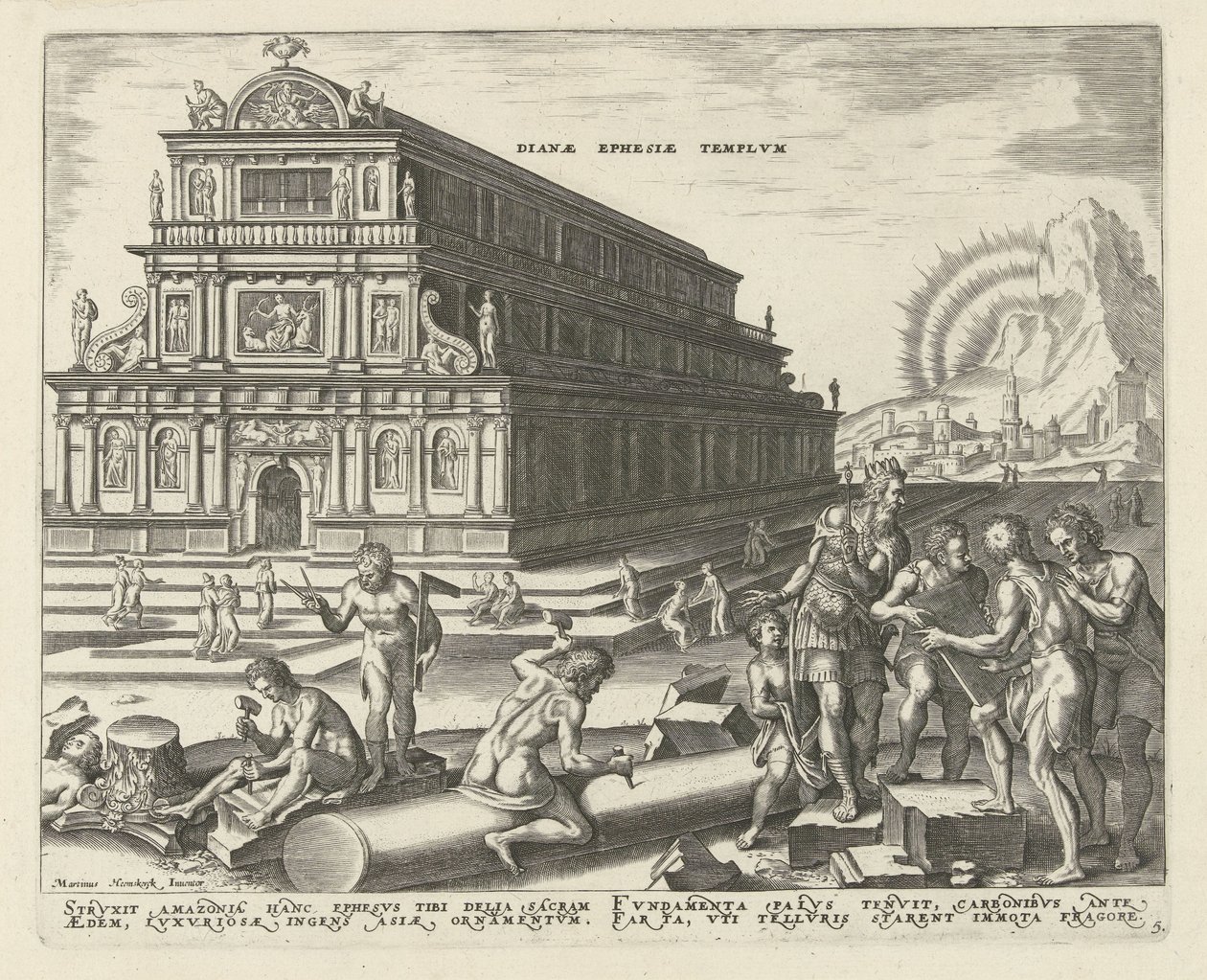 Temple de Diane à Éphèse (De acht wereldwonderen) - Philips Galle