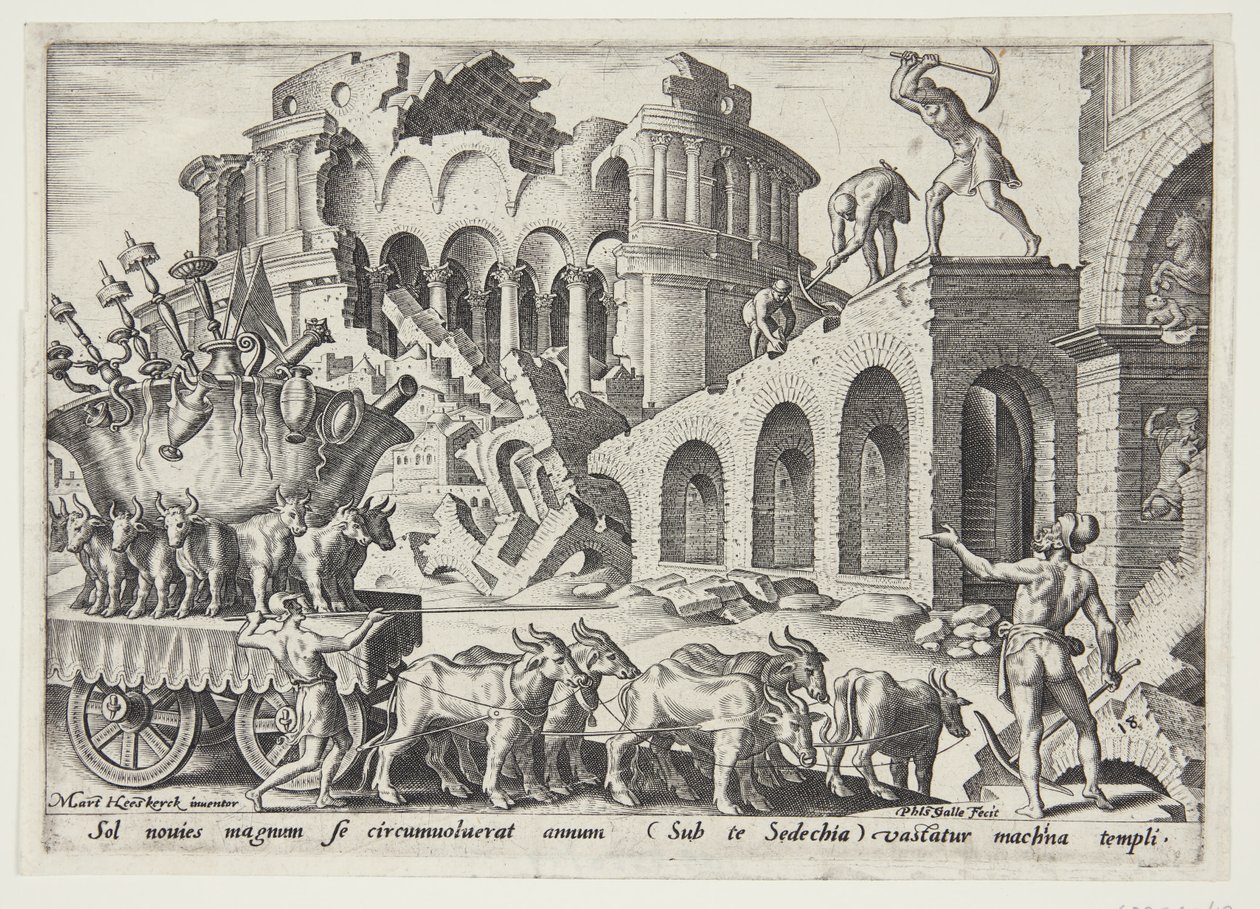 Les Chaldéens emportant les trésors du temple - Philips Galle