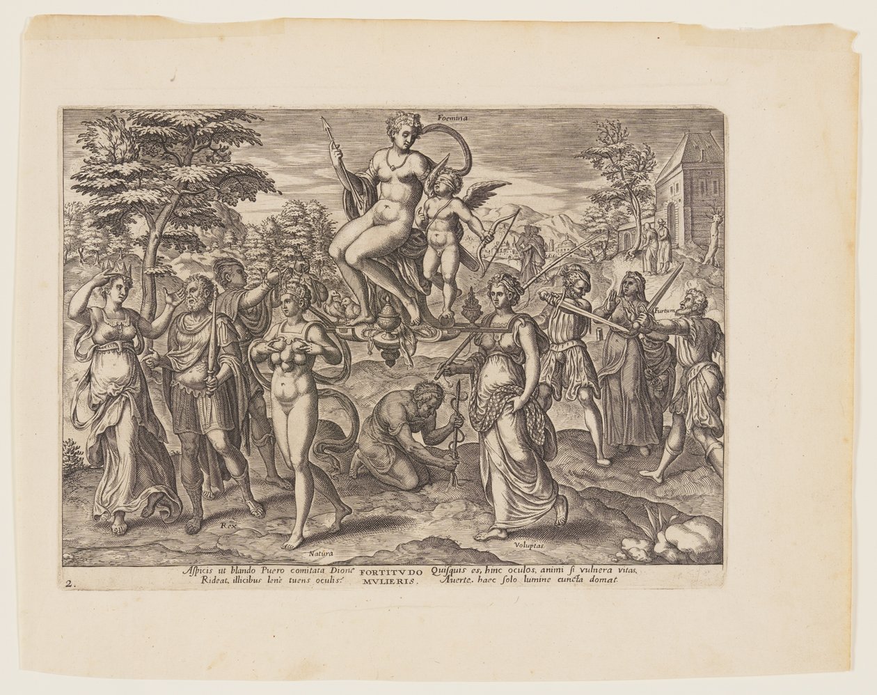 Le pouvoir de la femme [3 Esdras 4:18-19, 22-23, 29-32], extrait de Les quatre pouvoirs les plus forts - Philips Galle