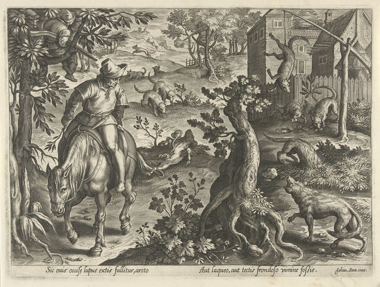 Chasse aux loups avec des pièges - Philips Galle