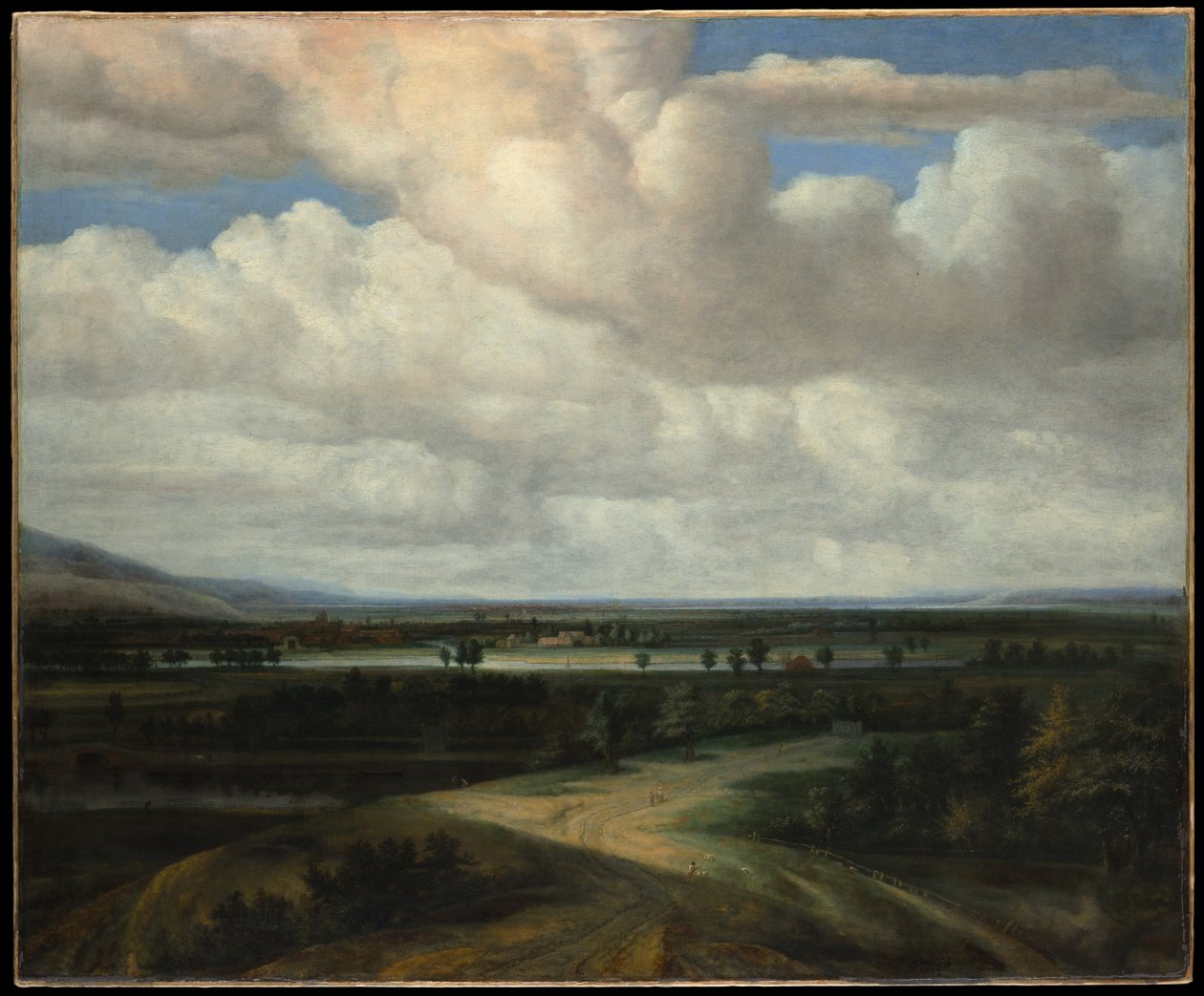 Un paysage panoramique avec un domaine rural - Philips Koninck