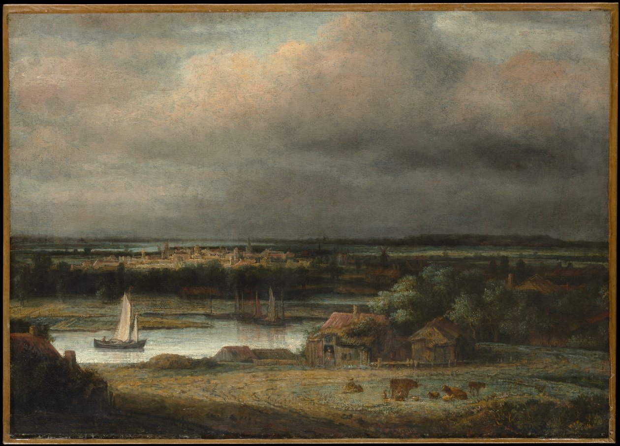 Paysage fluvial étendu - Philips Koninck