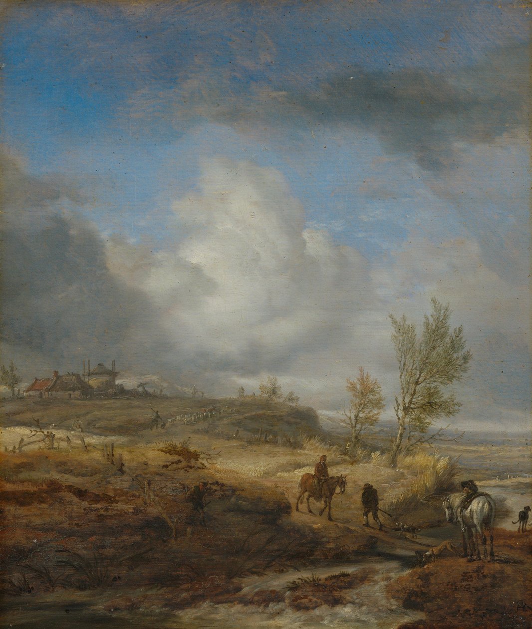Paysage de dunes sous un ciel nuageux - Philips Wouwerman