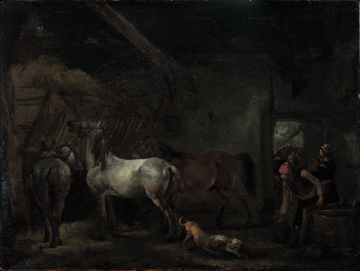 Écurie pouvant accueillir trois chevaux - Philips Wouwerman