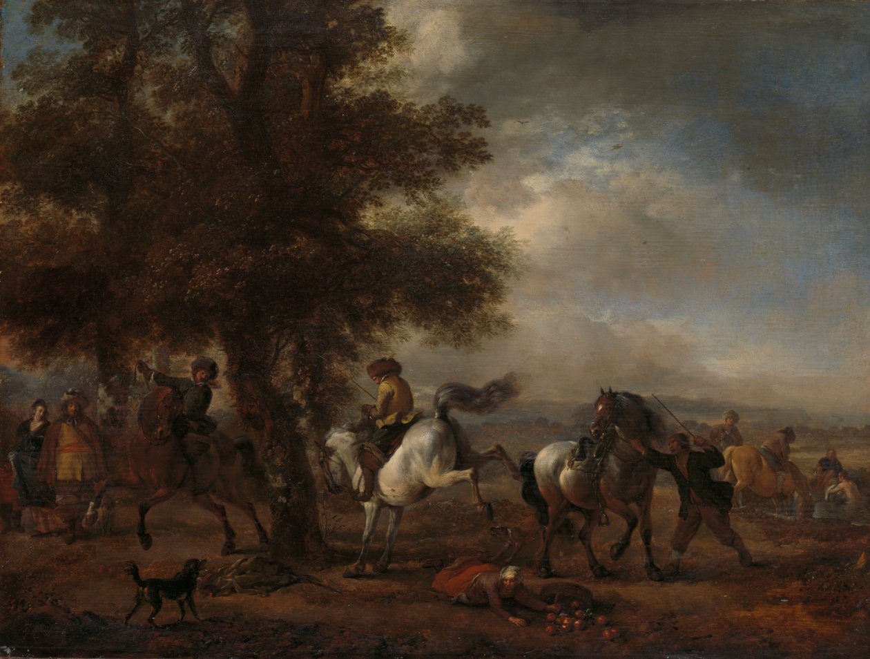The Bucking Grey, vers 1660-1665 (huile sur panneau) - Philips Wouwermans or Wouwerman
