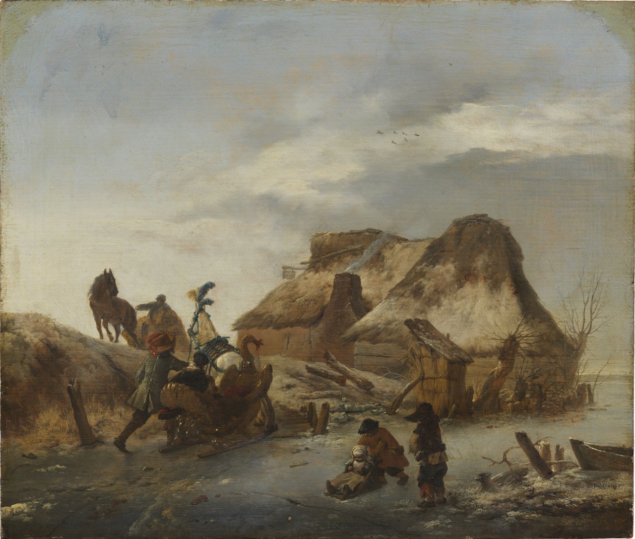 Un noble en traîneau sur la glace - Philips Wouwermans or Wouwerman