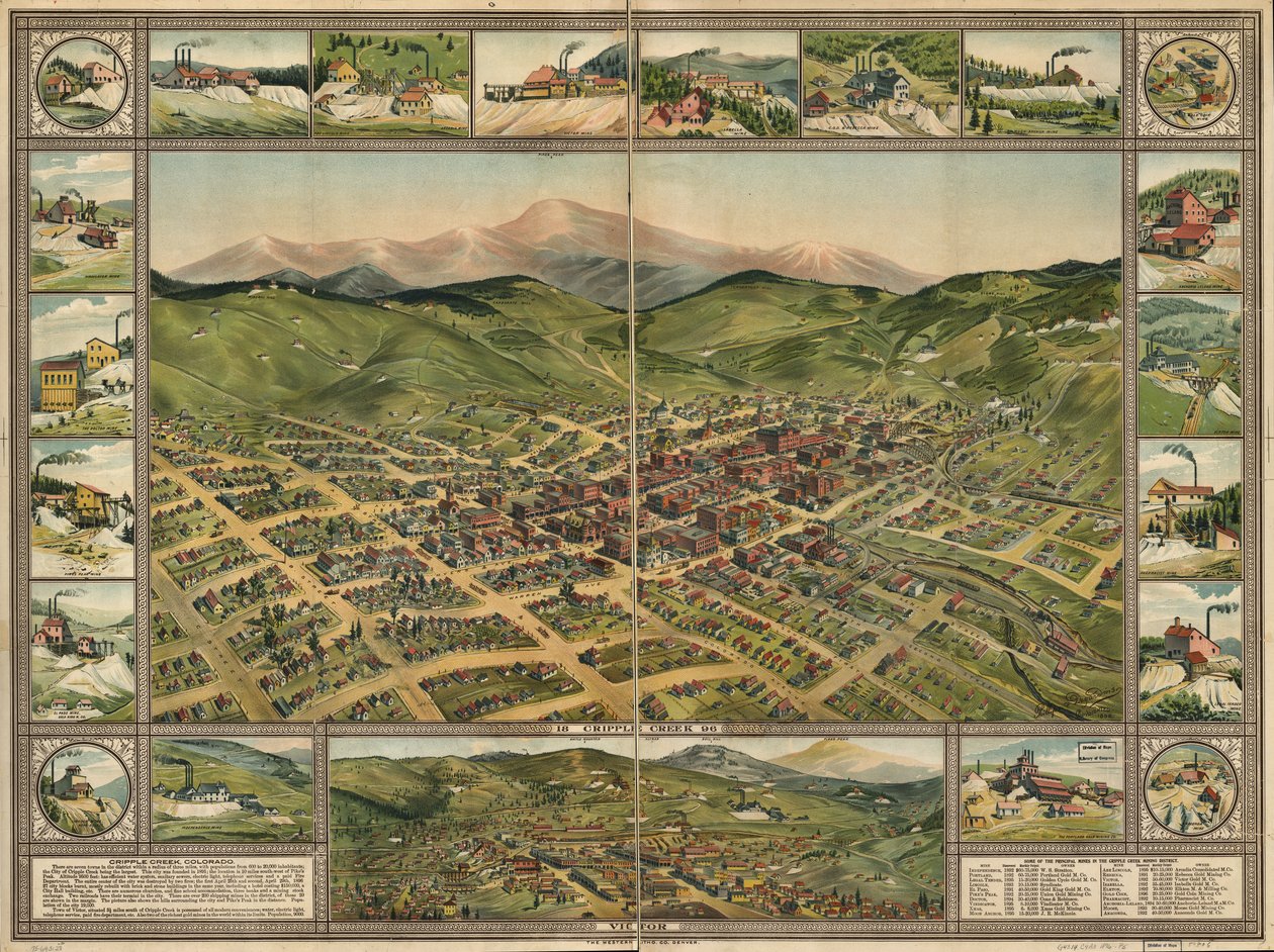 Cripple Creek, 1896 - Phillips and Desjardins Western Lithograph Co.