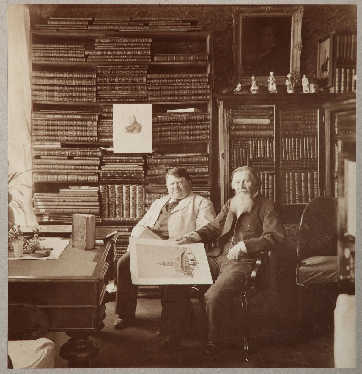 Pyotr Alexandrovich Yefremov et Alexey Petrovich Bakhrushin, 1896-1900 - Photo studio of Mikhail Volkov