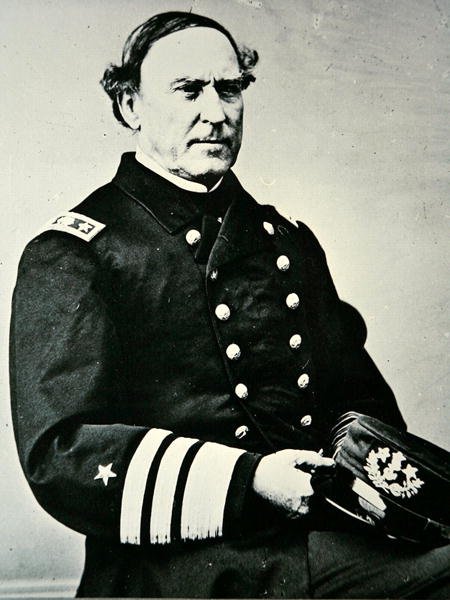 Portrait de David Glasgow Farragut; a capturé la Nouvelle-Orléans en 1862 et Mobile Bay - Photographer American