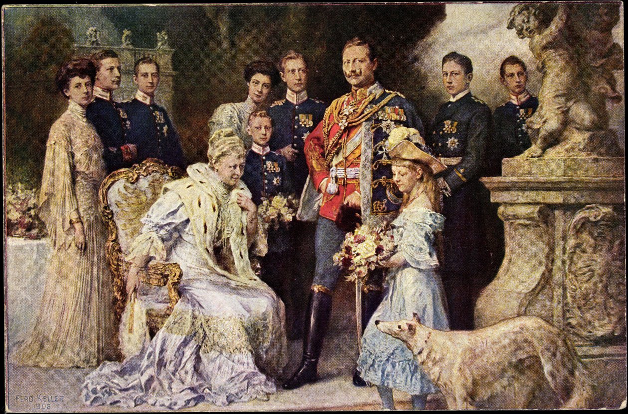 Artiste Ak Kaiser Wilhelm II, Auguste Viktoria, Viktoria Luise, Lévrier, Prusse - Photographer German