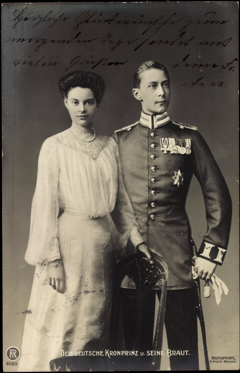 Prince héritier allemand avec fiancée, Friedrich Wilhelm, RPH - Photographer German