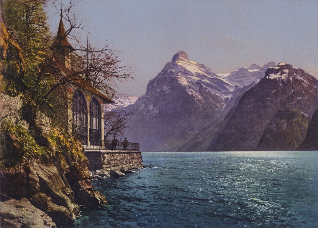 La chapelle de Tell, Gitschen u Urirotstock (colour photo) - Photographer Swiss