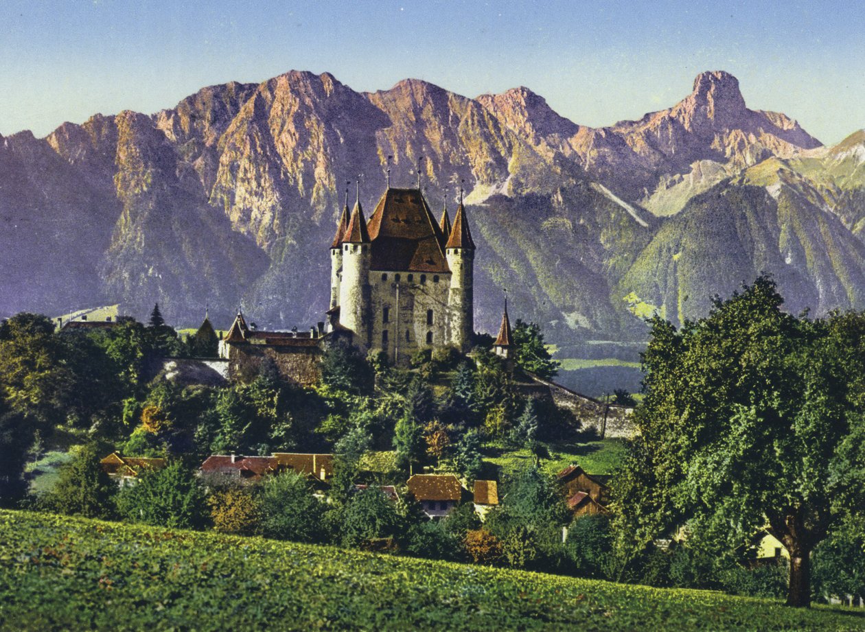 Thun, Le château et la chaîne du Stockhorn (photo) - Photographer Swiss