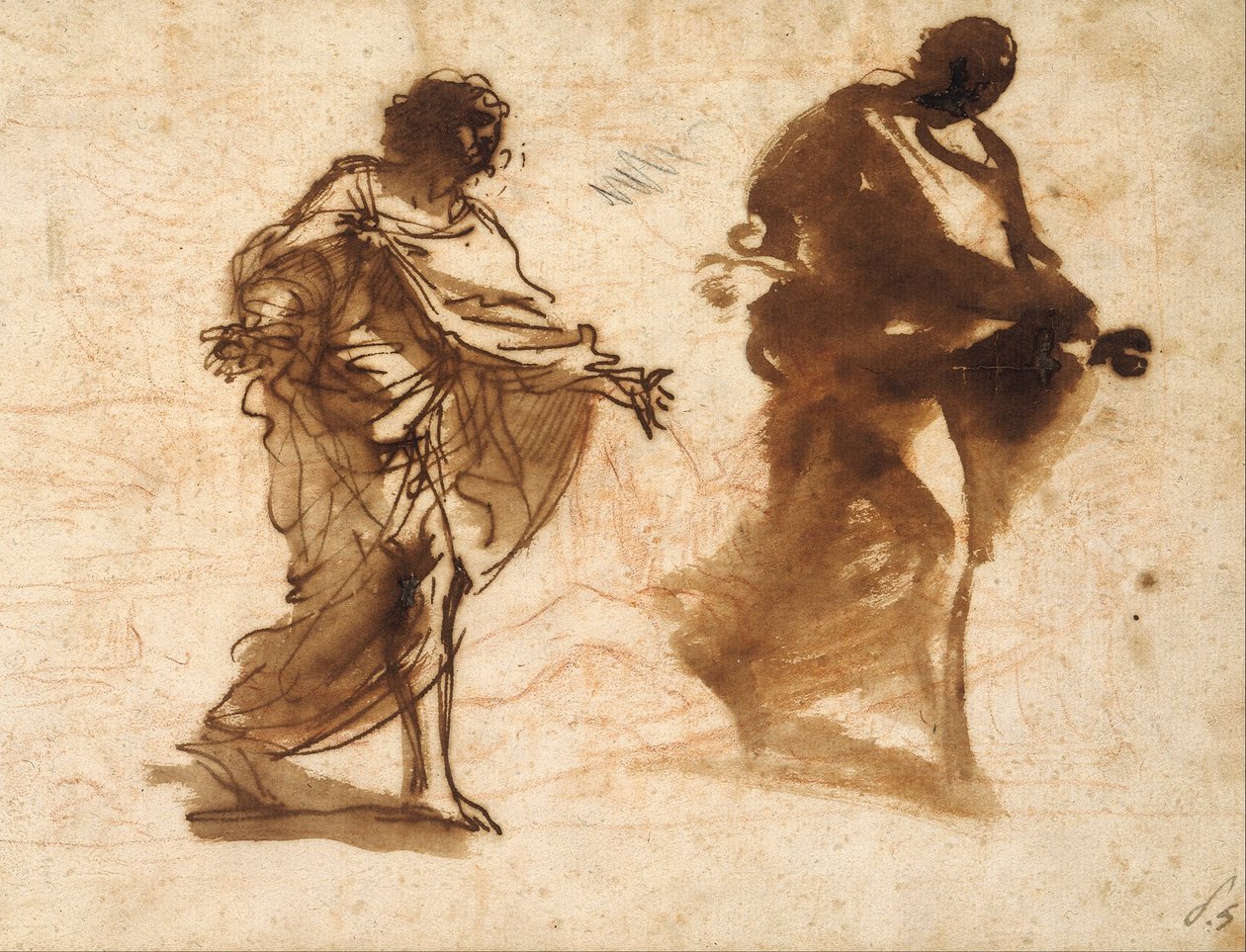 Deux études pour la figure de Joseph - Pier Francesco Mola