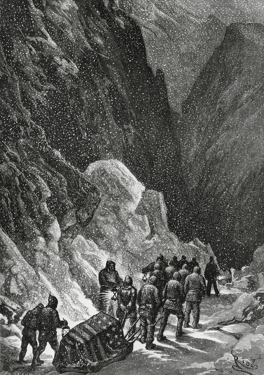 Enterrement du capitaine Charles Francis Hall (1821-1871), explorateur américain, Groenland, novembre 1871, expédition Polaris - Blaise Nicolas Le Sueur