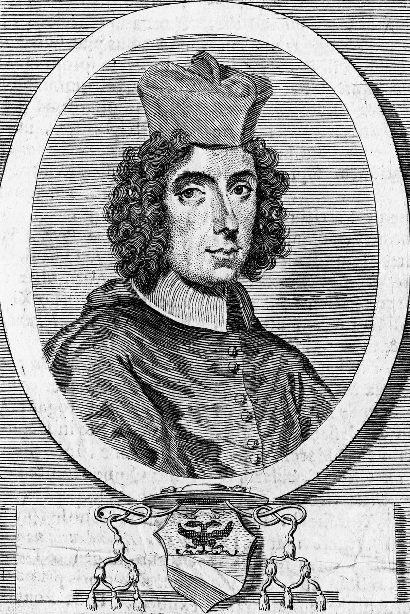 Portrait de Giambattista Rubini (1642-1707), cardinal et évêque italien, gravure - Blaise Nicolas Le Sueur