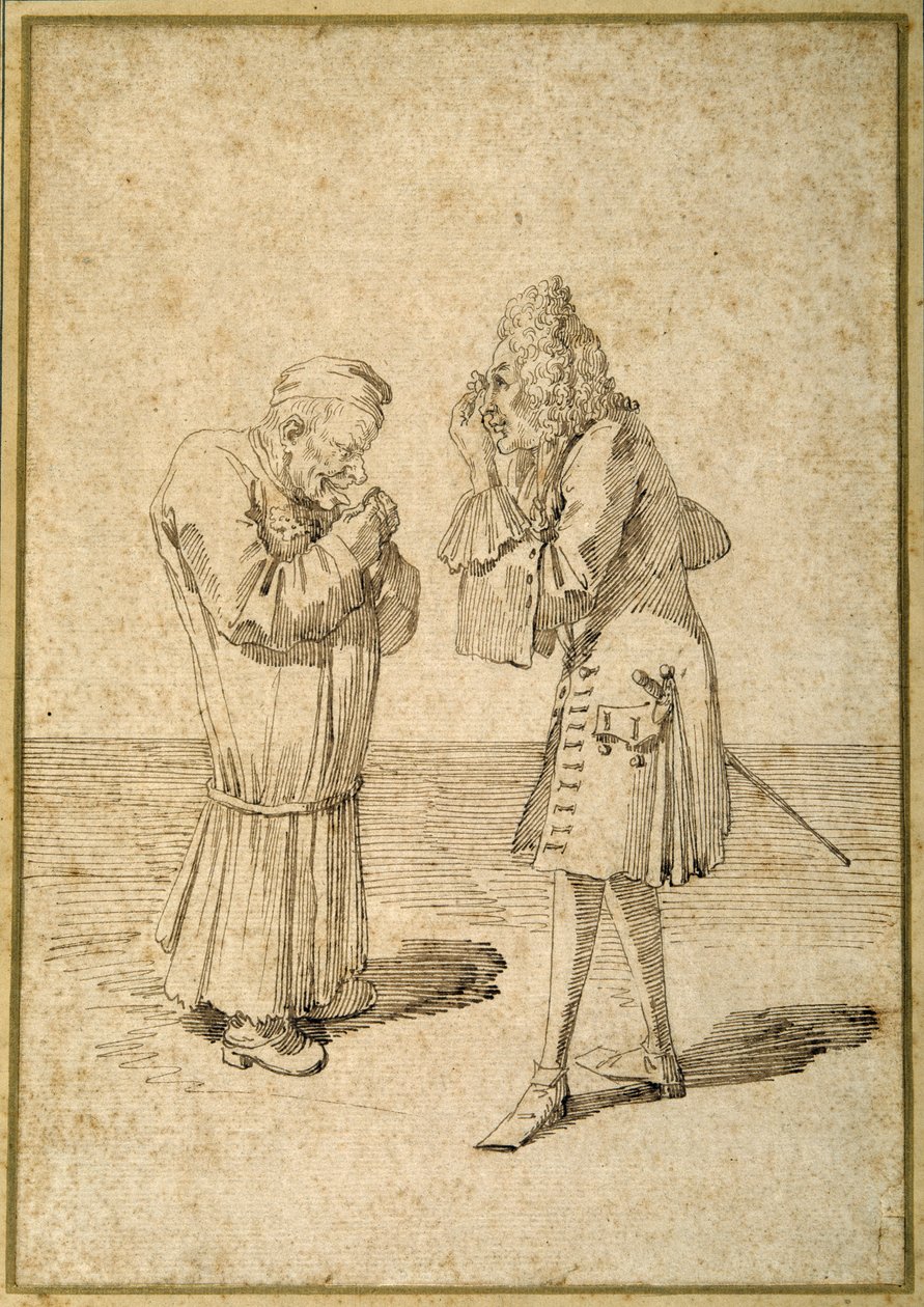Le baron Philip von Stosch montrant une gemme antique à Sabbatini - Pier Leone Ghezzi