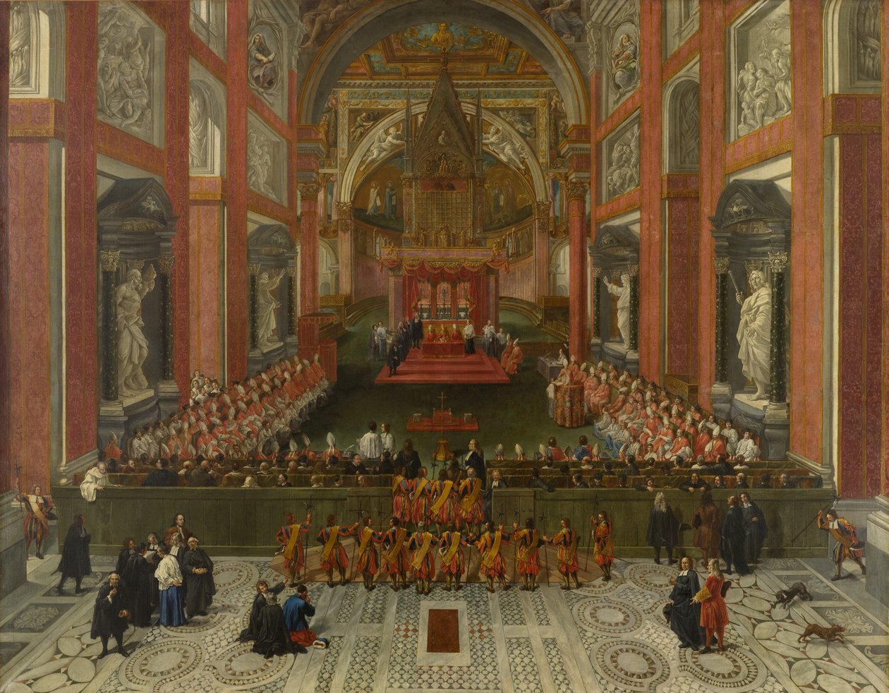 Benoît XIII présidant le synode provincial romain de 1725, Basilique Saint-Jean-de-Latran - Pier Leone Ghezzi