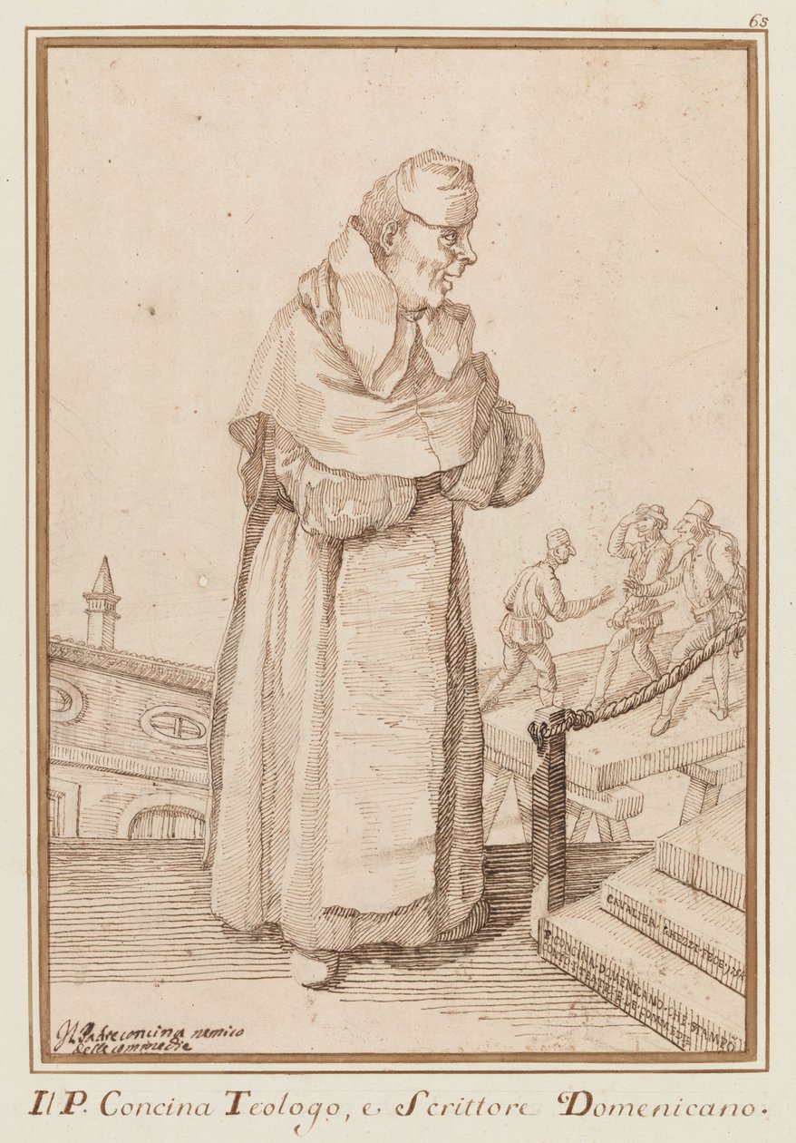 Le père Concina, ennemi des comédies - Pier Leone Ghezzi