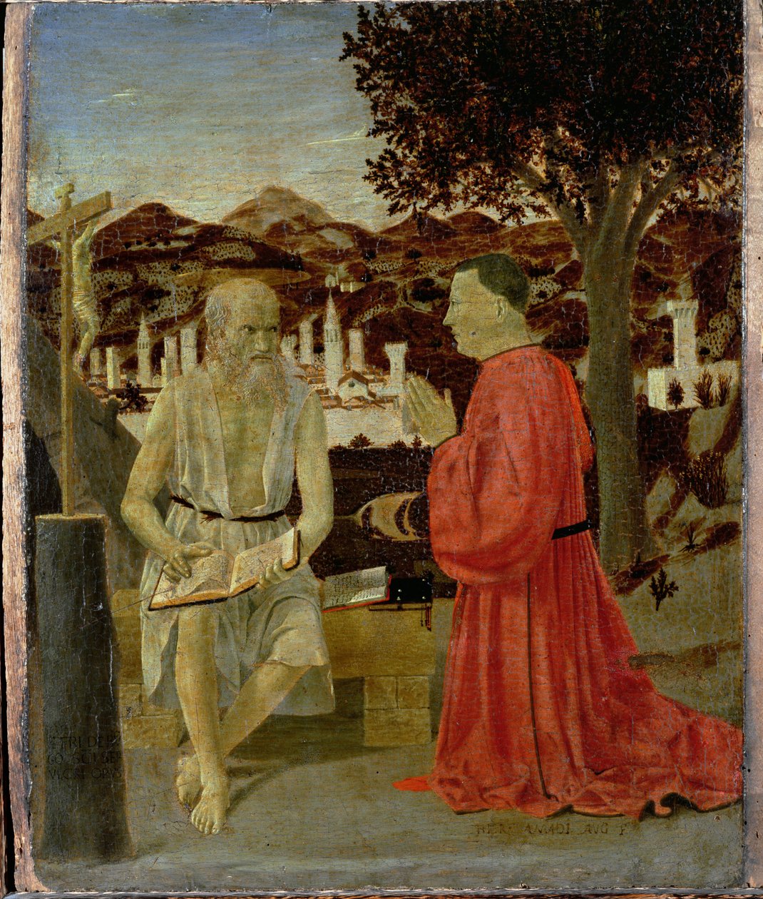 Saint Jérôme avec un homme agenouillé en dévotion, 1450 - Piero della Francesca