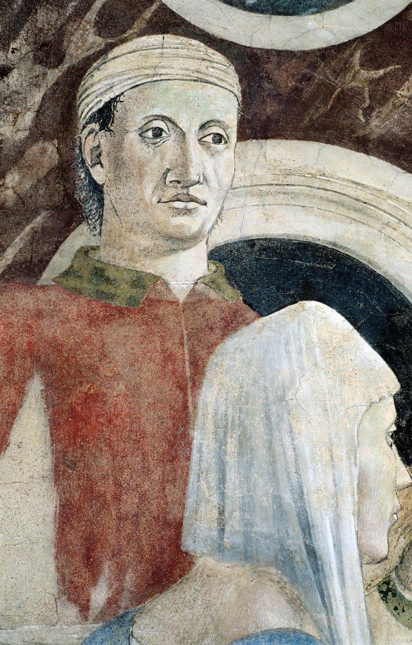 (Détail) de La Légende de la Vraie Croix montrant la découverte et la vérification de la Vraie Croix - Piero della Francesca