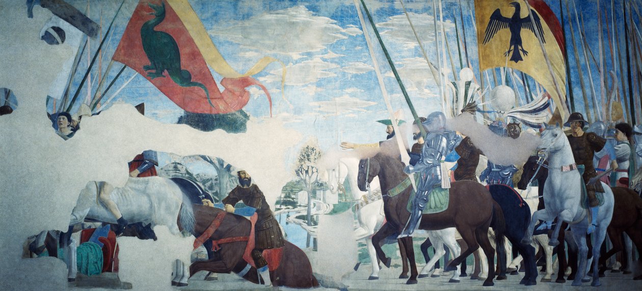 Détail de la Légende de la Vraie Croix montrant la victoire de Constantin - Piero della Francesca