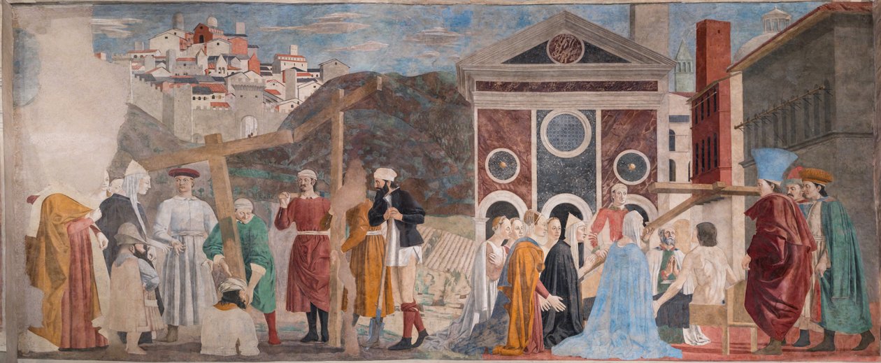 Découverte des trois croix et vérification de la Croix, des Histoires de la Vraie Croix - Piero della Francesca