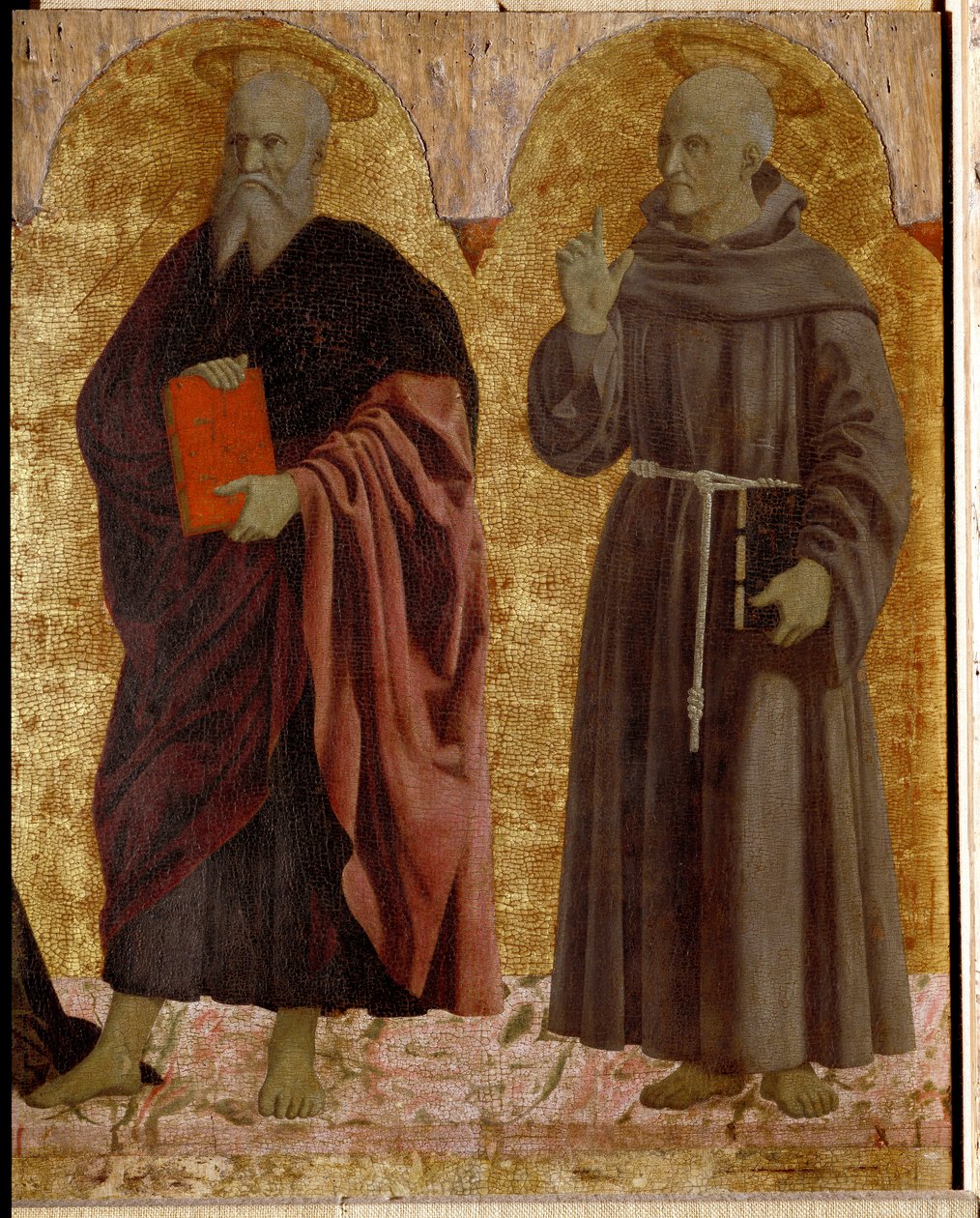 Polyptyque de la Miséricorde : la Vierge de la Miséricorde, entourée de saints (détail) - Piero della Francesca