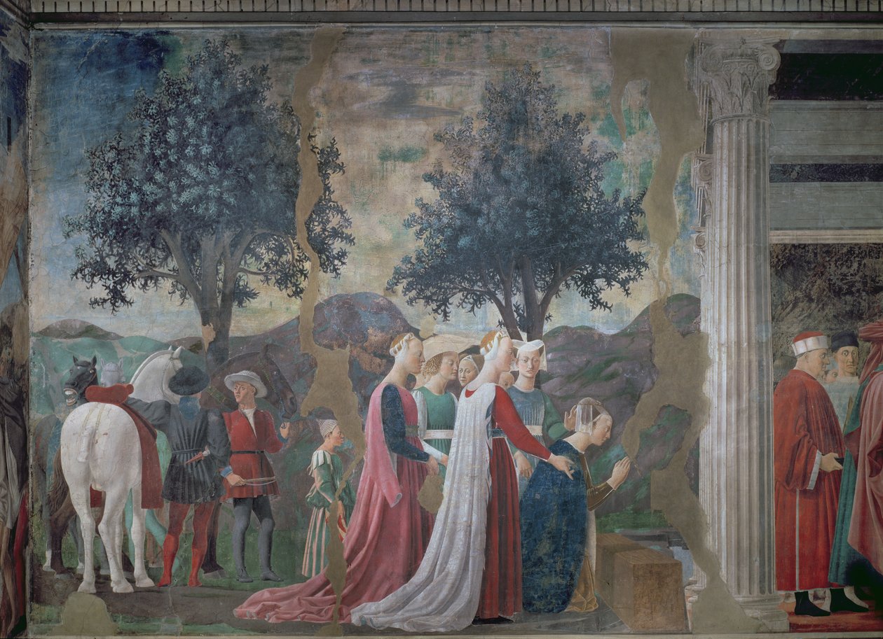 La découverte du bois de la Vraie Croix, du cycle de la Légende de la Vraie Croix, achevé en 1464 (détail) - Piero della Francesca