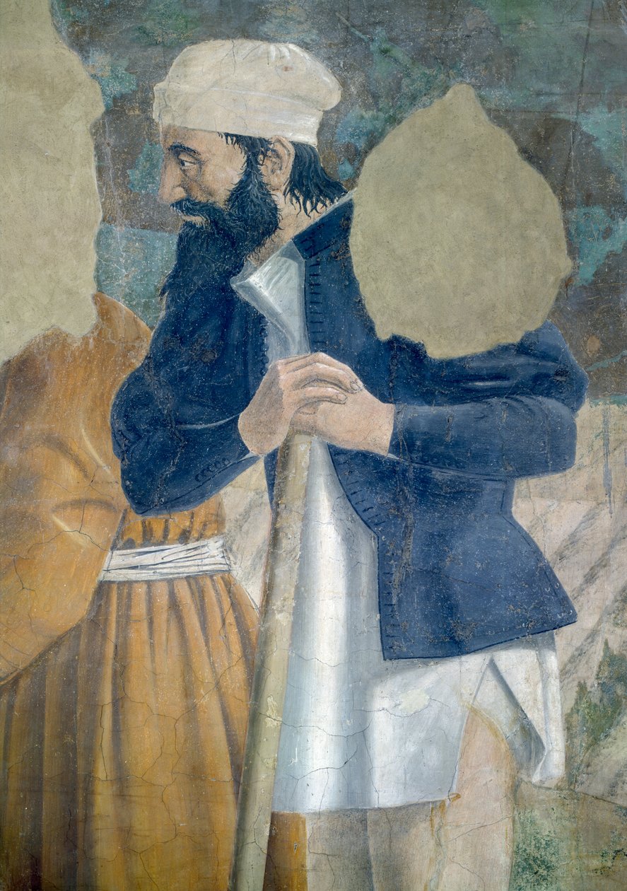 La Légende de la Vraie Croix, la Découverte de la Croix, spectateur (détail) - Piero della Francesca