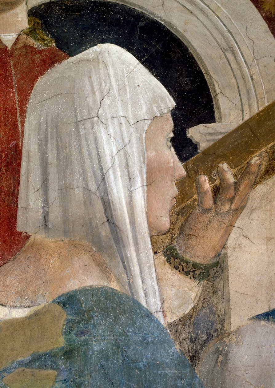 La Légende de la Vraie Croix, la Vérification de la Croix, la Reine de Saba embrassant la Croix (détail) - Piero della Francesca