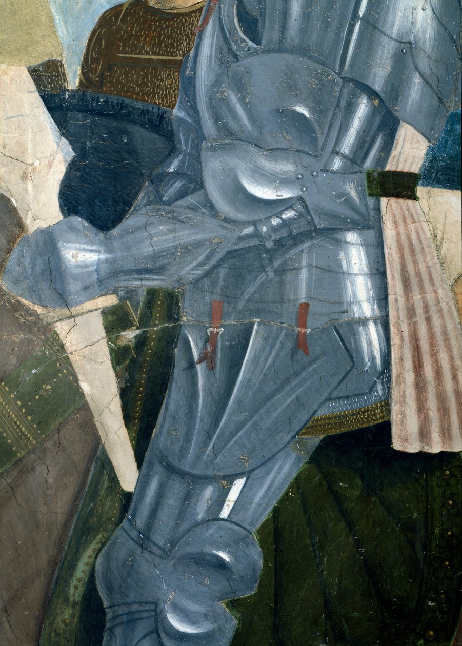 La Légende de la Vraie Croix, la Victoire de Constantin au Pont Milvius, armure (détail) - Piero della Francesca
