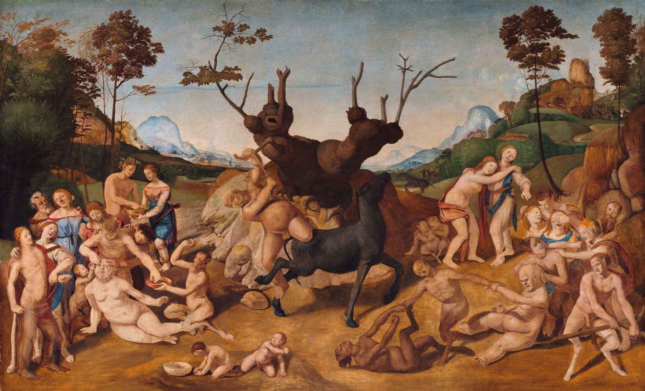 Italien : Histoire de Silenos, scène : Les malheurs de Silenus - Piero di Cosimo