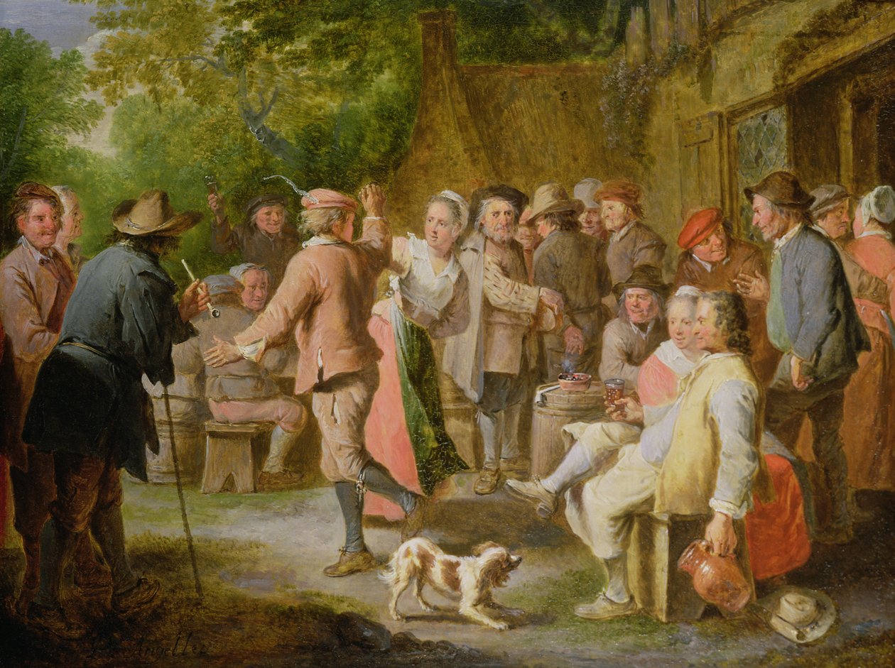 Une fête de campagne avec des figures dansantes - Pierre Angelis or Angillis