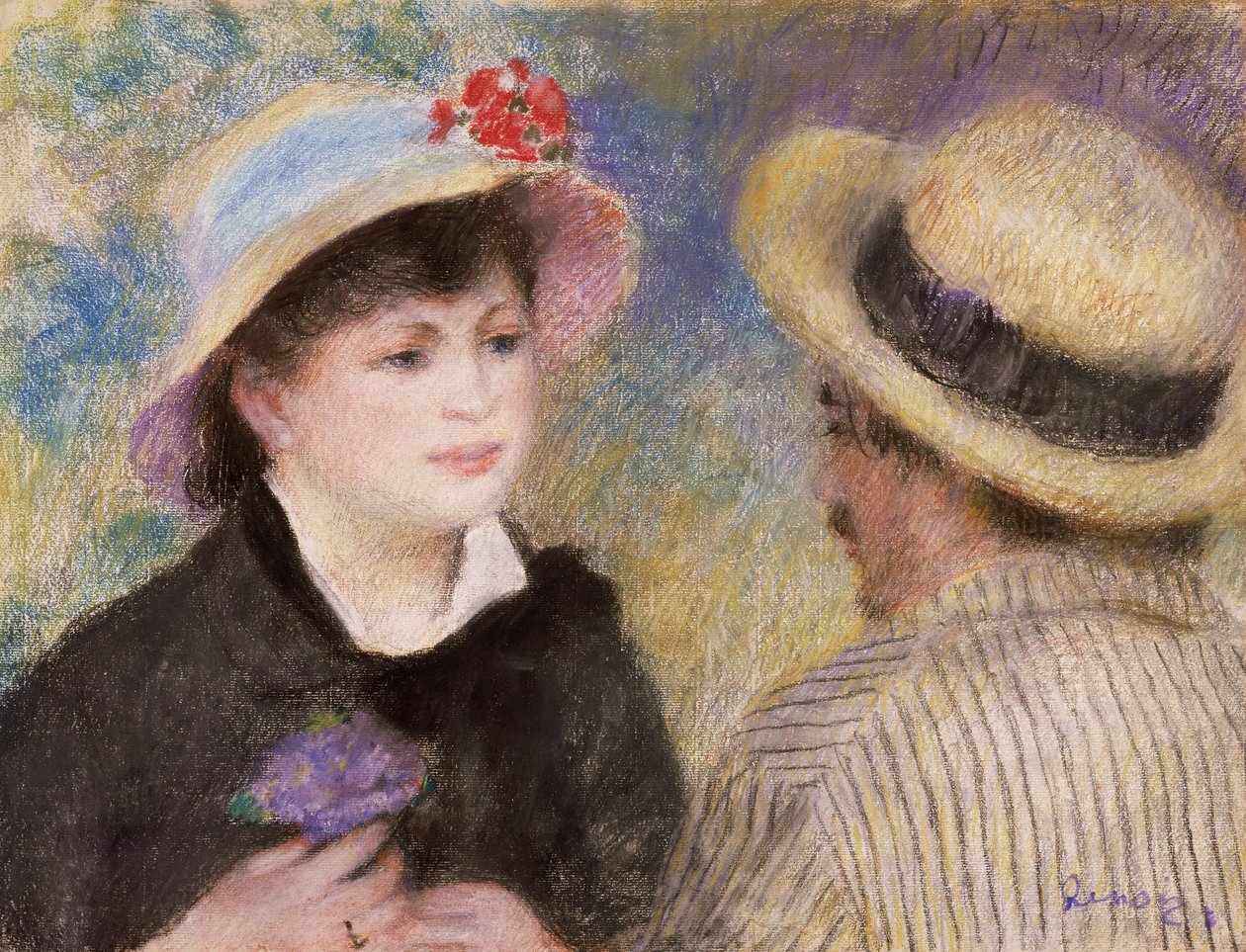 Couple en bateau (dit être Aline Charigot et Renoir) - Pierre Auguste Renoir