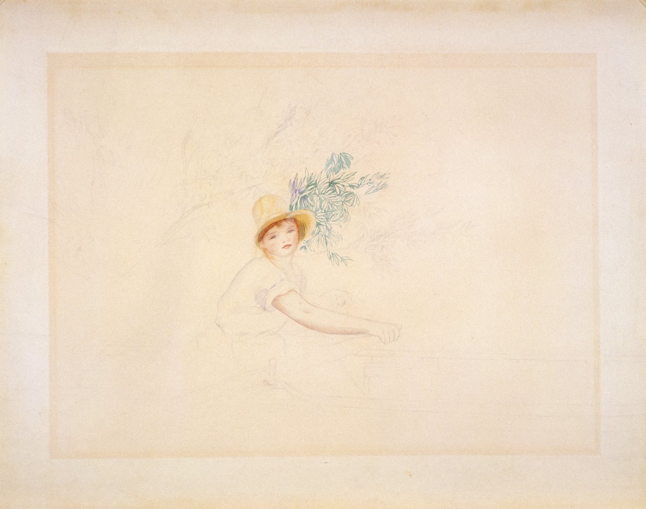 Madame Renoir dans un bateau, 1884-86 - Pierre Auguste Renoir