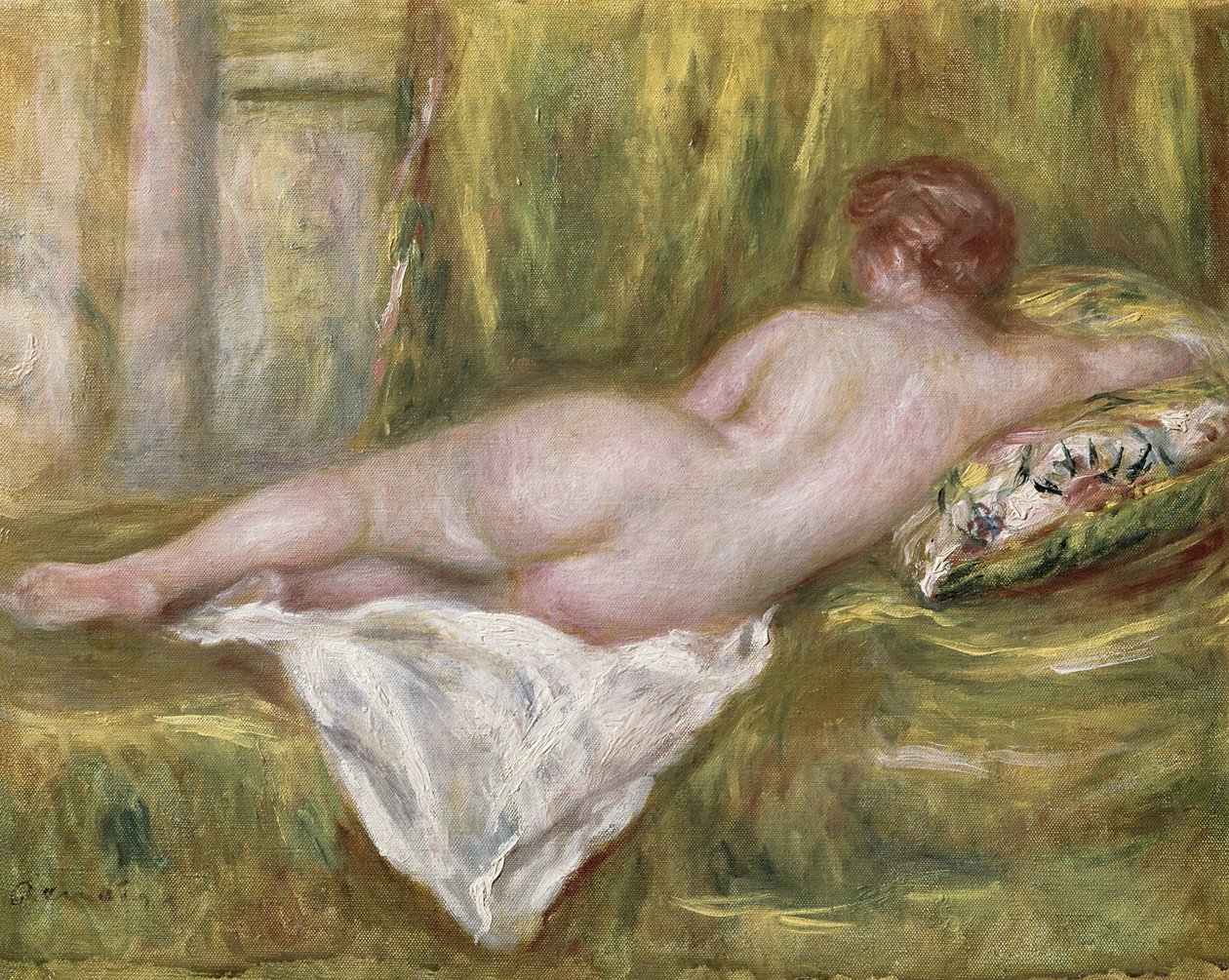 Nu allongé de dos, repos après le bain - Pierre Auguste Renoir