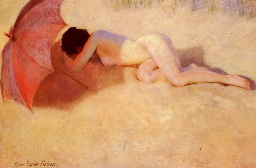 Nu sous un parasol - Pierre Carrier Belleuse