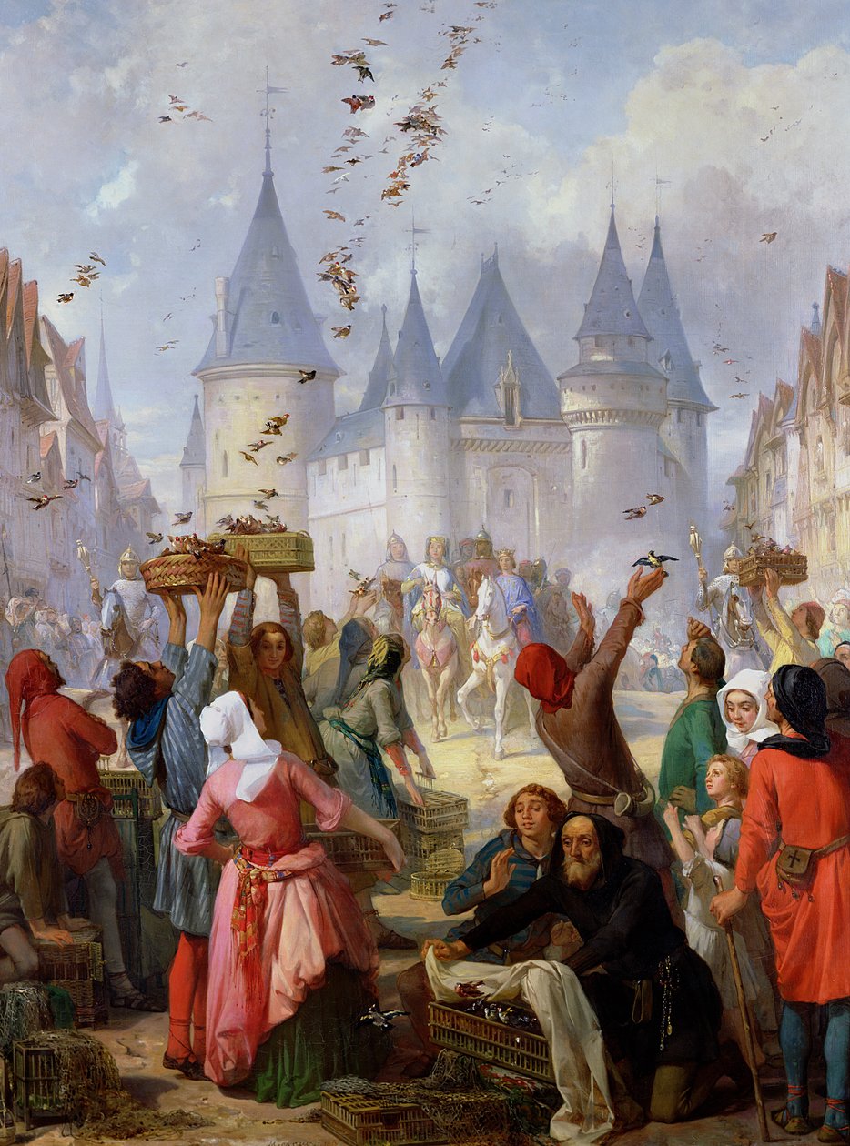 Le retour de Saint Louis (1214-1270) et Blanche de Castille (1188-1252) à Notre-Dame, Paris, avant 1857 - Pierre Charles Marquis