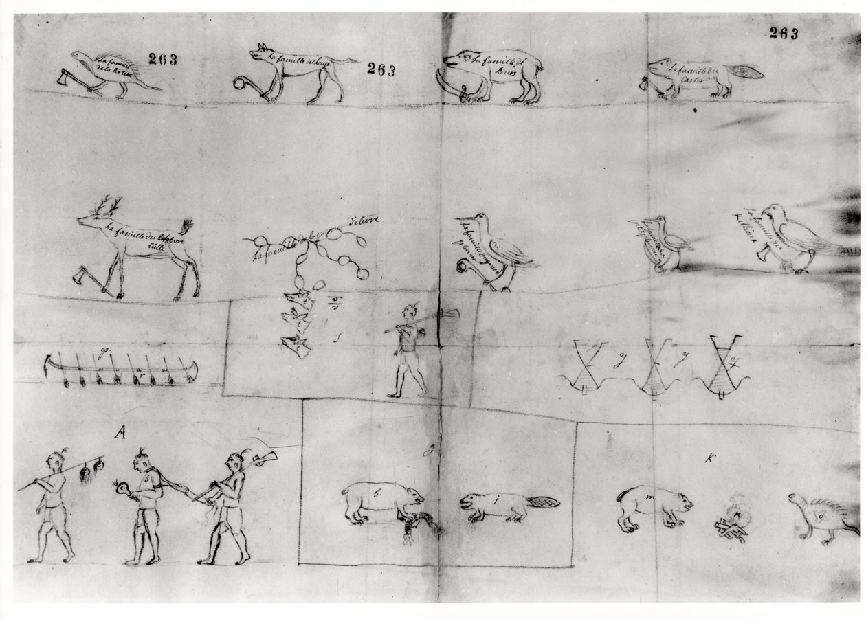 Pictogramme iroquois, 12 juillet 1666 - Pierre Joseph Chaumonet