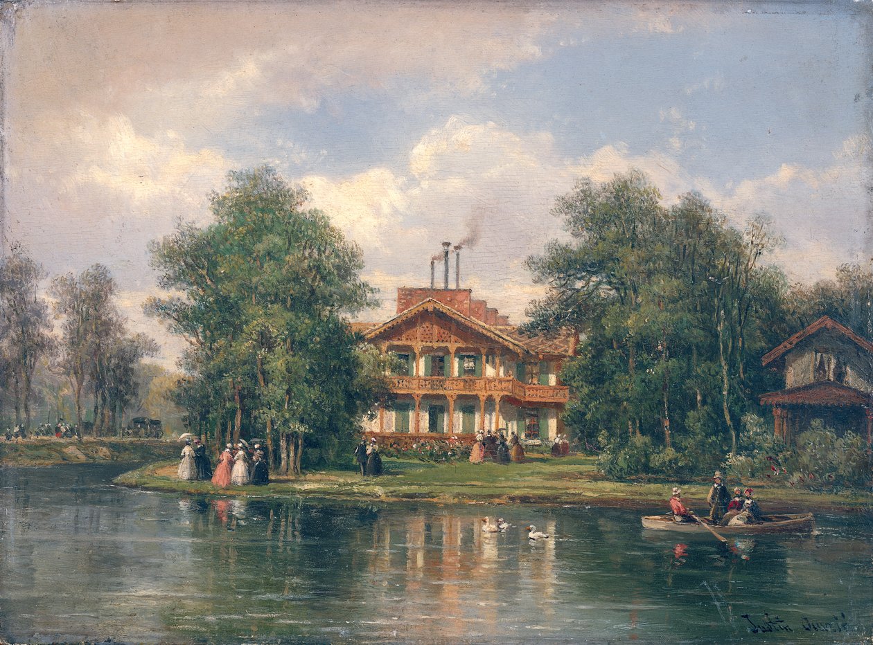 Le Chalet à la porte jaune dans le Bois de Vincennes - Pierre Justin Ouvrie