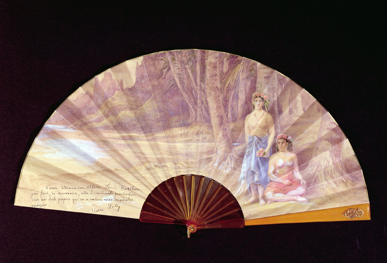 Éventail peint pour Madame Alice Louis-Barthou, 1910 - Pierre Loti
