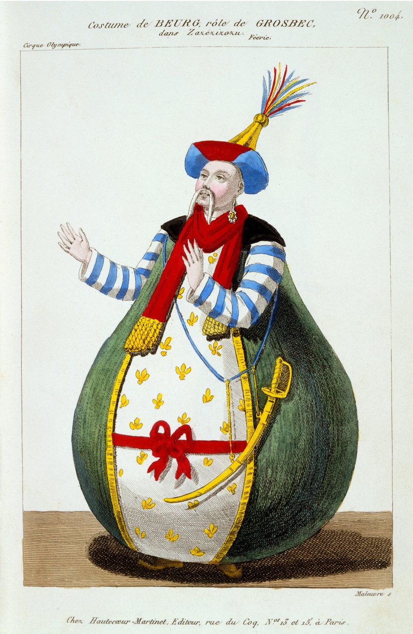 Costume de Beurg, du Cirque Olympique, dans le rôle de Grosbec dans Zazezizozu, de 