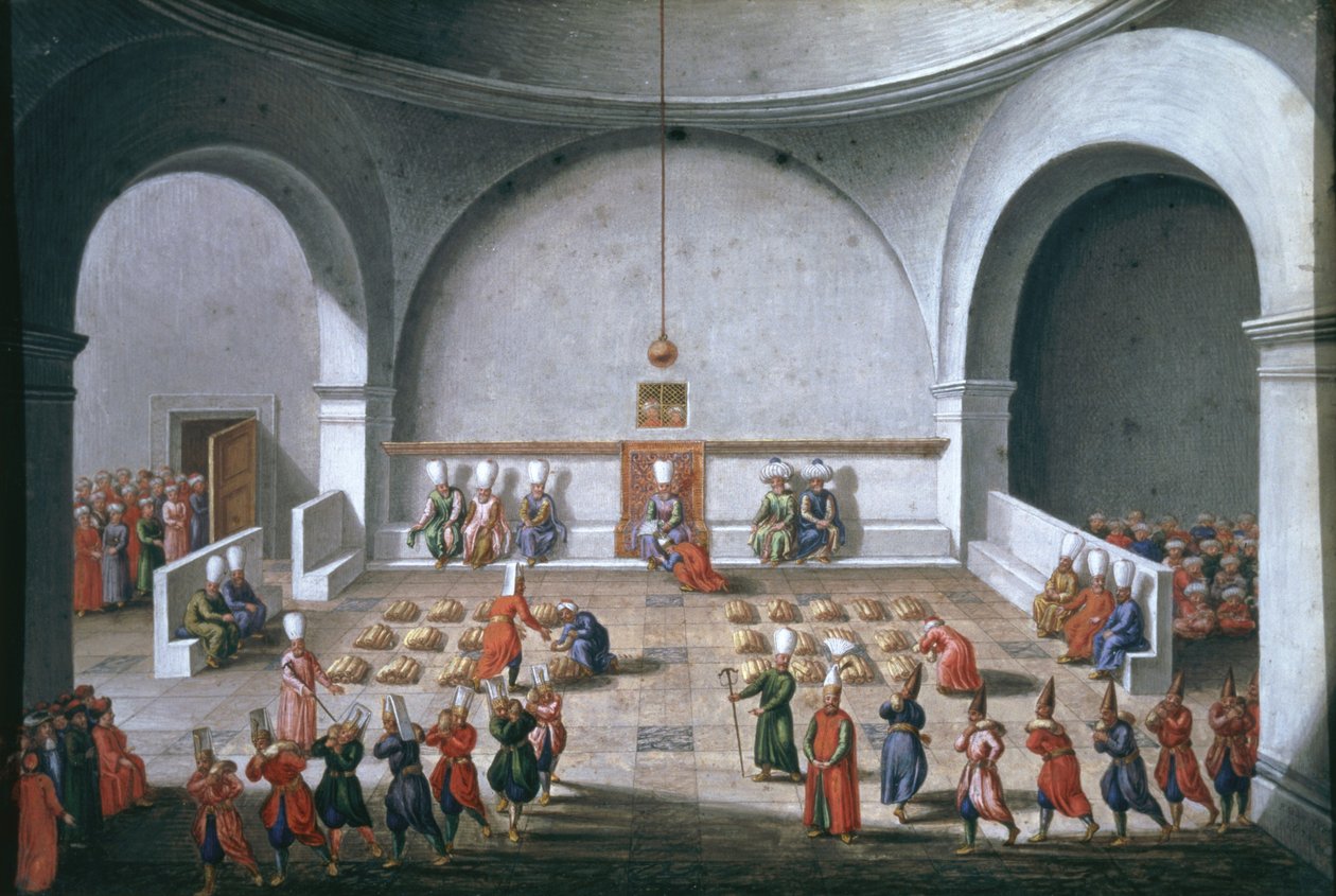 Mission de Jan Gninski à Istanbul, Cérémonie de paiement aux soldats, 1679 - Pierre Paul Sevin