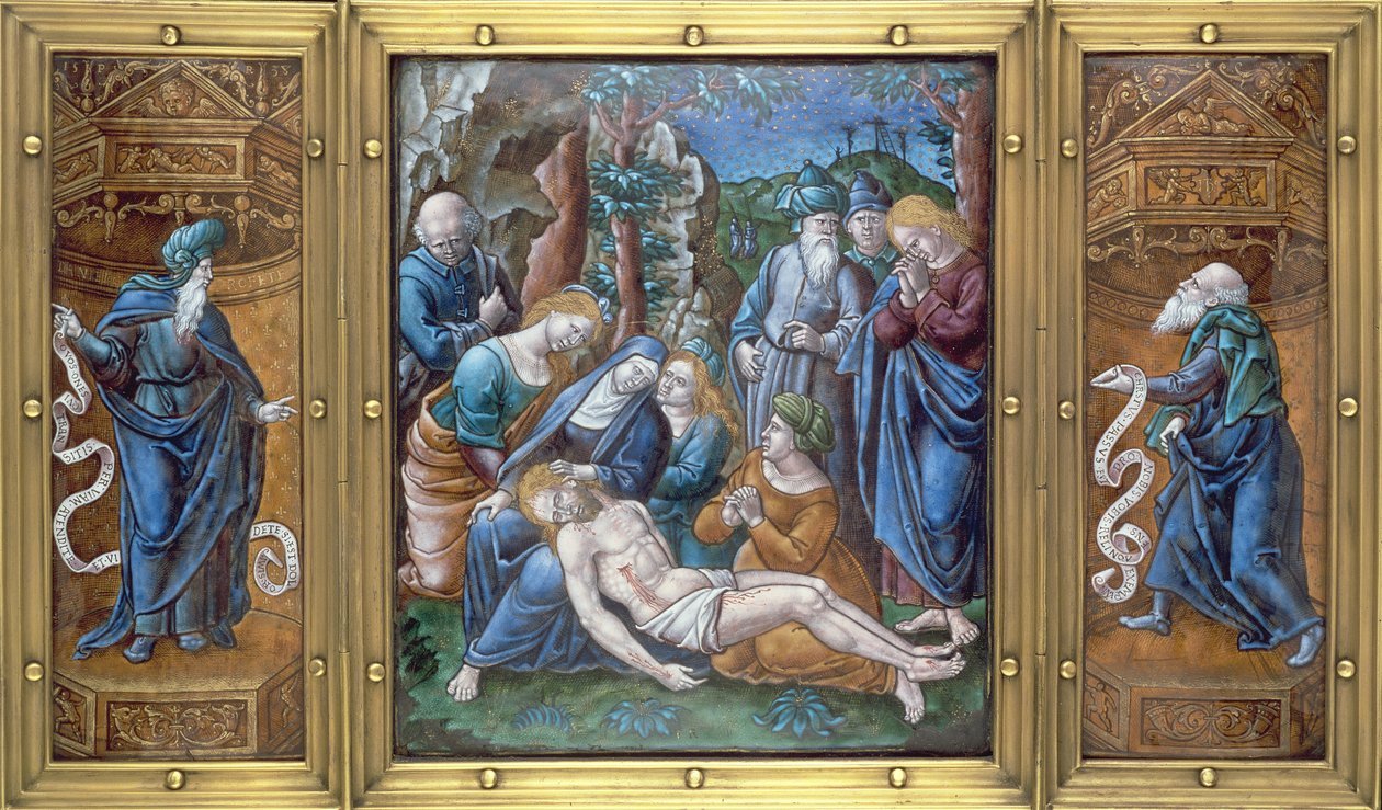 Triptyque : la Lamentation, Daniel et Saint Pierre, Limoges, France, 1538 - Pierre Raymond